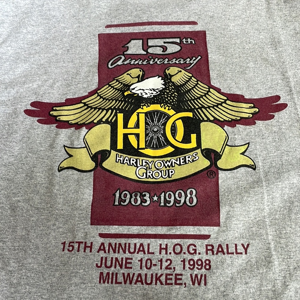 Vintage Harley Owners Group single stitch T-shirt medium made in USA 🇺🇸 98